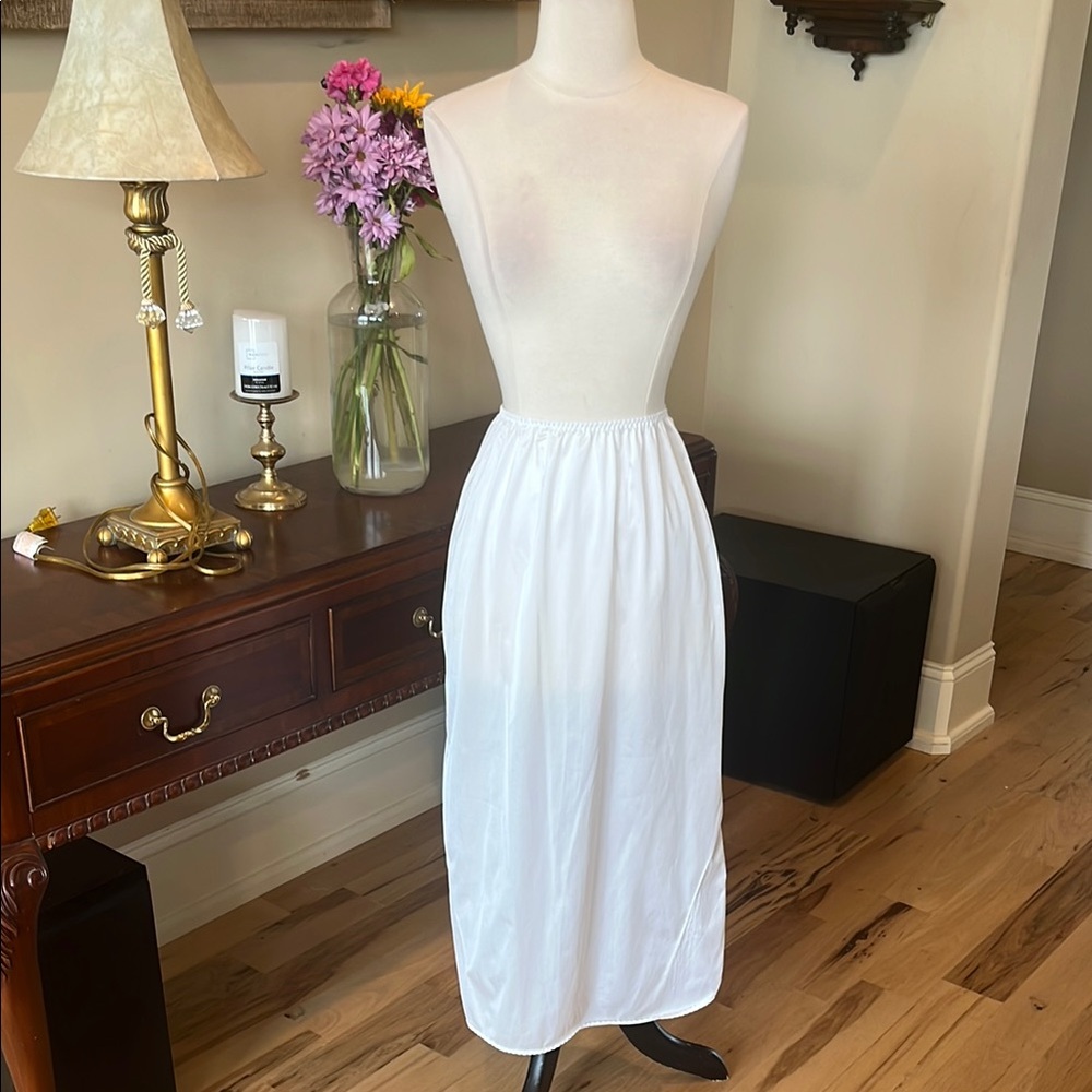 Vanity Fair White Maxi Half Slip